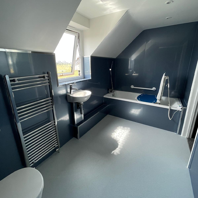 Accessible bathroom completed by Browns Building Company.